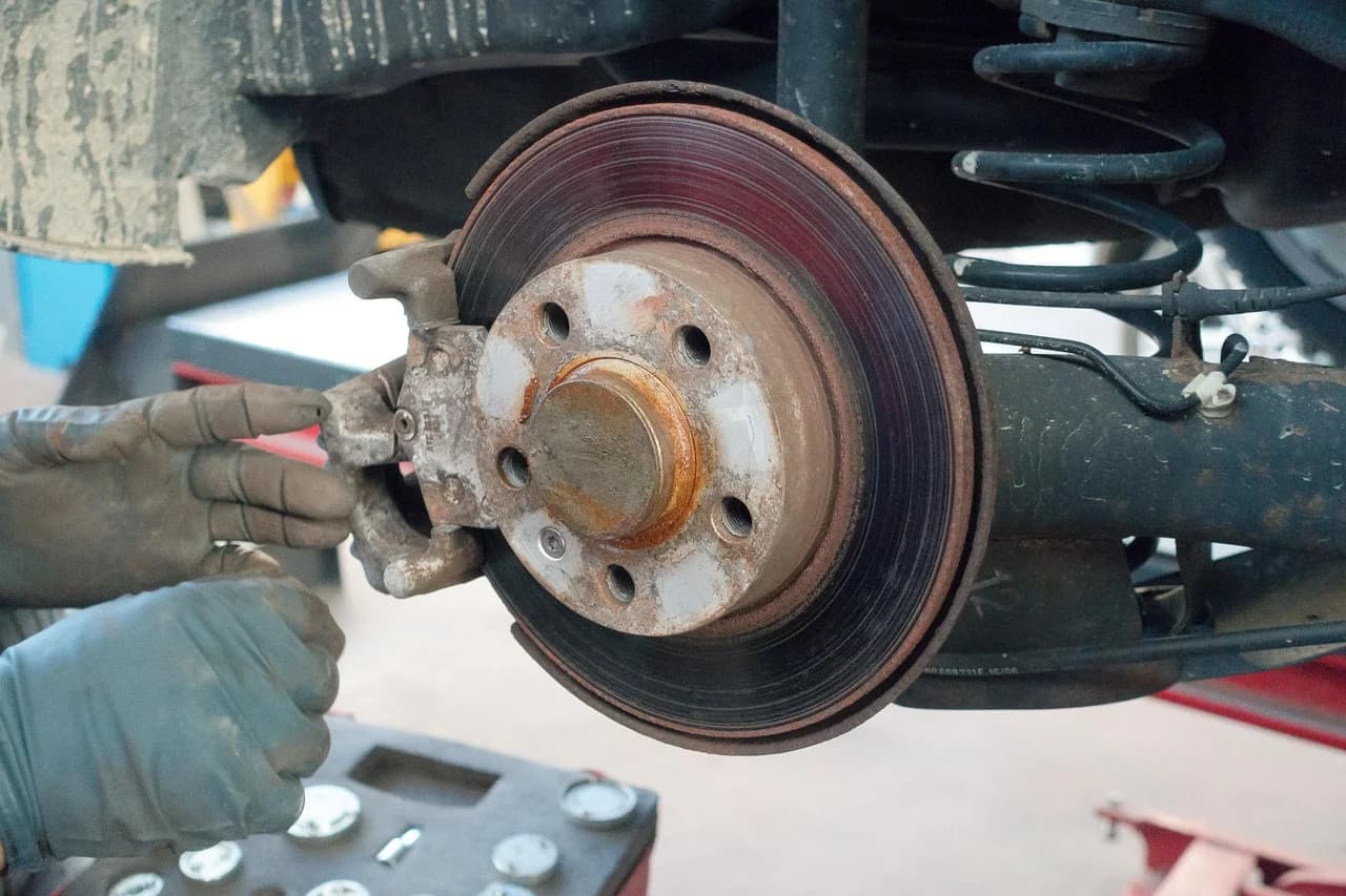Vehicle receiving brake disc rotor replacement near Waitara